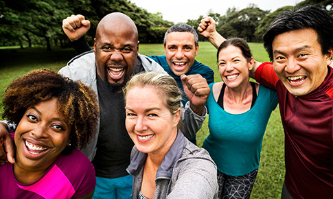Group of smiling plan members